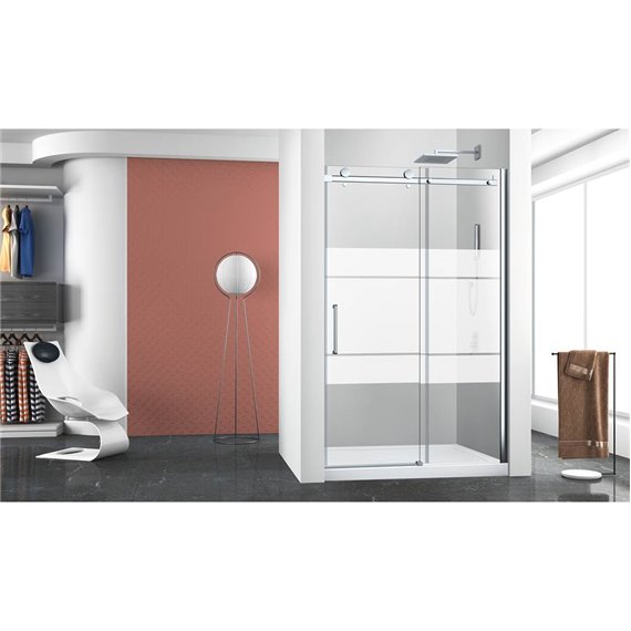 Zitta Bellini 60" chrome FROST patern LEFT shower