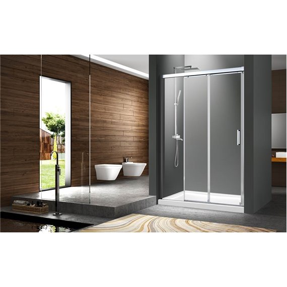 Zitta Caldara 42 chrome clear straight shower door