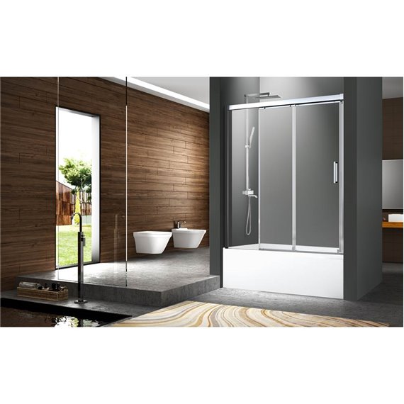 Zitta Caldara 60" BATH TUB chrome clear straight door