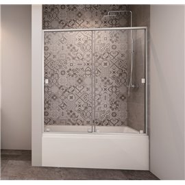 Zitta Glax 60 double sliding door for bathtub alcove chrome clear