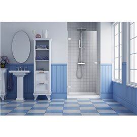 Zitta Goccio 32 left chrome clear shower door