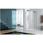 Zitta Piazza 36"x 36" chrome clear square corner shower door