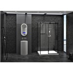 Zitta Piazza 48 straight shower door wall closing black clair