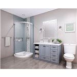 Zitta Vague 36x36 chrome clear corner shower door left side