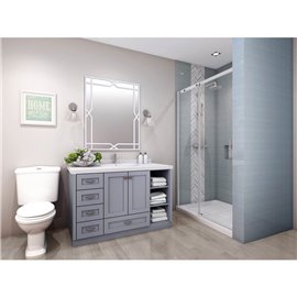 Zitta Vague 48 chrome clear straight shower door