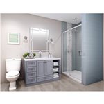 Zitta Vague 48 chrome clear straight shower door