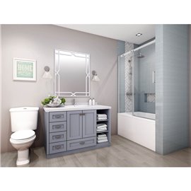 Zitta Vague 60" BATHTUB chrome clear door