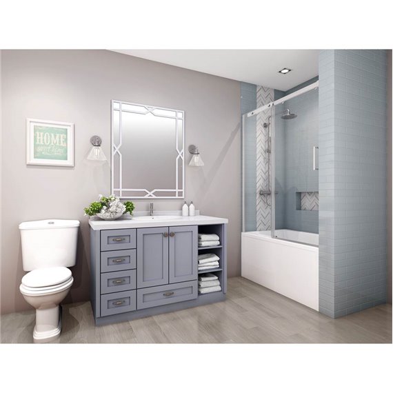 Zitta Vague 60" BATHTUB chrome clear door