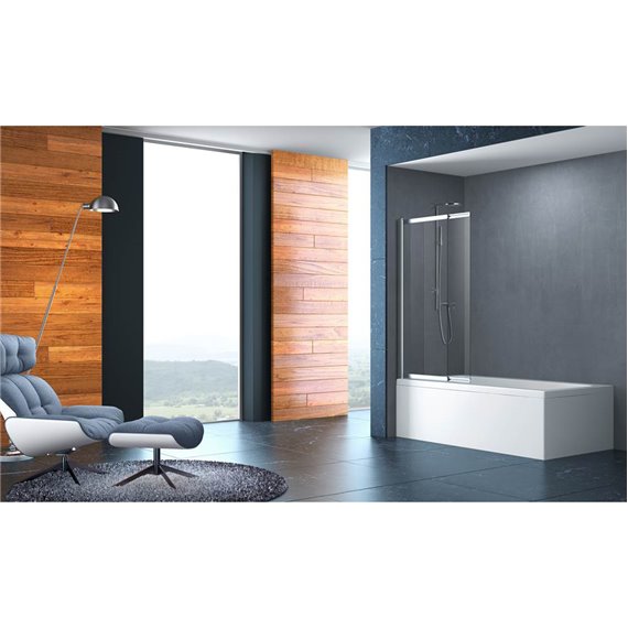 Zitta Verdi 40" bath screen chrome clear