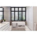 Slik Basca white tub 67 x 31 3/4 x 23 3/8 chrome OVF