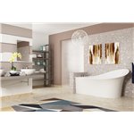 Slik Evolo left white tub 67 x 35½ x 35 chrome OVF