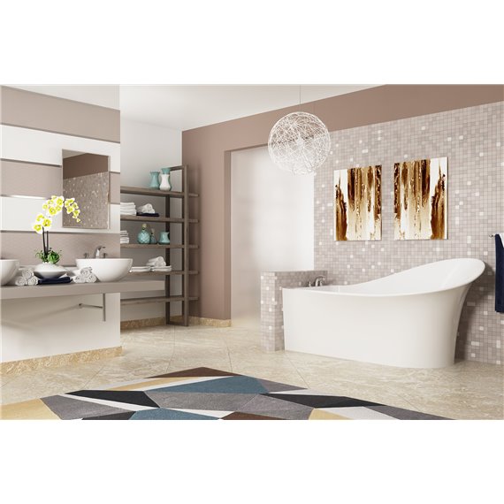 Slik Evolo right white tub 67 x 35½ x 35 chrome OVF