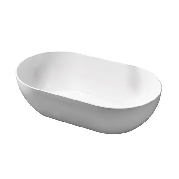 Slik Oval vessel glossy white 22 7/8'' x 12 9/16'' x 6 1/8''