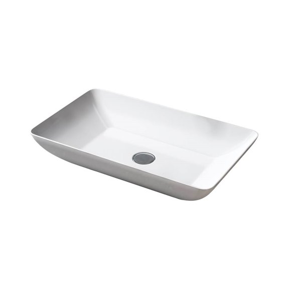 Slik Rectangle vessel matte white 23 5/8'' x 13 3/4 x 3 15/16''