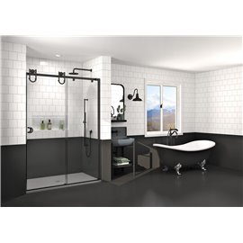 Slik Barn 48 stainless steel straight shower door