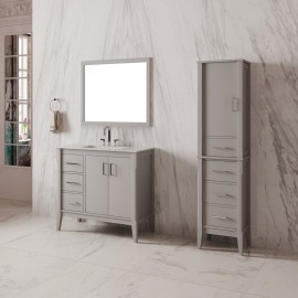 Virta 36 Inch Essence Floor Mount Single Sink Vanity with Left Hand Drawers
