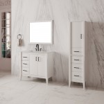 Virta 36 Inch Essence Floor Mount Single Sink Vanity with Left Hand Drawers