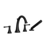 Riobel Edge ED12L 4-piece deck-mount tub filler with hand shower