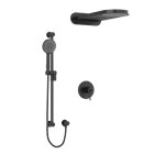 Riobel KIT2745GS Type TP thermostaticpressure balance 0.5 coaxial 3-way system with hand shower rail and rain and cascade sho...