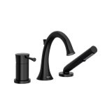 Riobel Edge TED16 3-piece Type P pressure balance deck-mount tub filler with hand shower trim