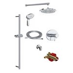 ROHL Tenerife 2-Way Thermostatic Shower Kit with Slidebar and Showerhead