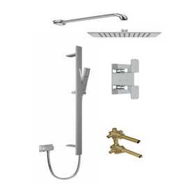 ROHL Quartile 2-Way Thermostatic Shower Kit with Slidebar and Showerhead