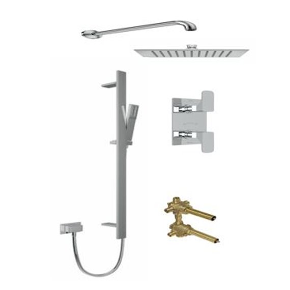 ROHL Quartile 2-Way Thermostatic Shower Kit with Slidebar and Showerhead