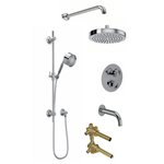 ROHL Eclissi 3-Way Thermostatic Shower Kit with Slidebar Showerhead and Spout