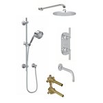 ROHL Graceline 3-Way Thermostatic Shower Kit with Slidebar Showerhead and Spout