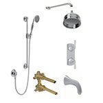 ROHL Palladian 3-Way Thermostatic Shower Kit with Slidebar Showerhead and Spout