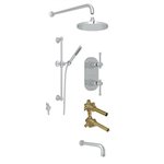 ROHL Campo 3-Way Thermostatic Shower Kit with Slidebar Showerhead and Spout