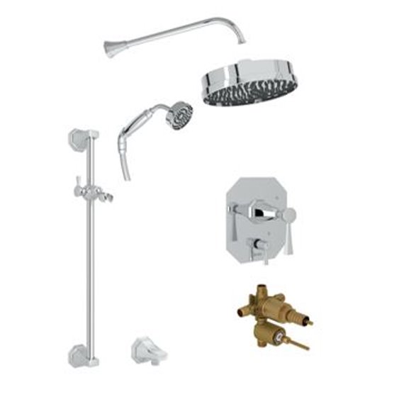 Perrin & Rowe Deco 2-Way Pressure Balance with Slidebar and Showerhead