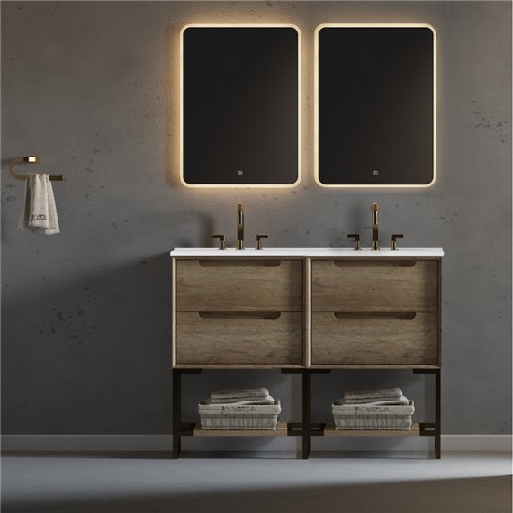 Virta Ashley Floor Mount 49" Double Sink Vanity with Metal Legs 