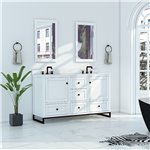 Virta Hampton Floor Mount 60" Double Sink Vanity with Metal Legs