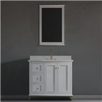 Virta Yasmine Floor Mount 36" Single Sink Vanity with Left Hand Drawers and Metal Legs