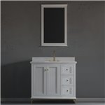 Virta Yasmine Floor Mount 36" Single Sink Vanity with Right Hand Drawers and Metal Legs