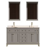 Virta Yasmine Floor Mount 60" Double Sink Vanity with Metal Legs