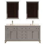 Virta Yasmine Floor Mount 72" Double Sink Vanity with Metal Legs