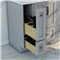 Virta Flow 8 Inch Floor Mount Vanity Drawers with Hairstyling Cupboard 