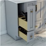 Virta Flow 8 Inch Floor Mount Vanity Drawers with Hairstyling Cupboard 