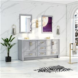 Virta Flow 68 Inch Floor Mount Double Sink Custom Vanity