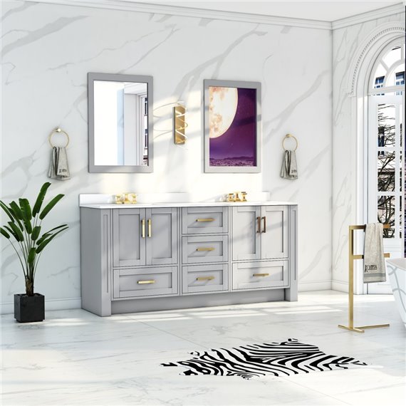 Virta Flow 80 Inch Floor Mount Double Sink Custom Vanity