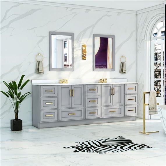 Virta Flow 87 Inch Floor Mount Double Sink Custom Vanity