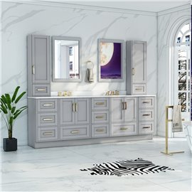 Virta Flow 90 Inch Floor Mount Double Sink Custom Vanity