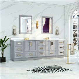 Virta Flow 96 Inch Floor Mount Double Sink Custom Vanity