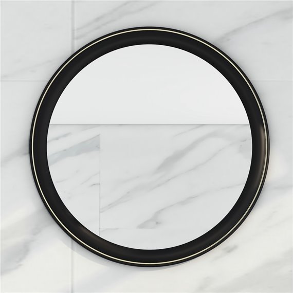 Virta 24 Inch Round Wood Framed Mirror