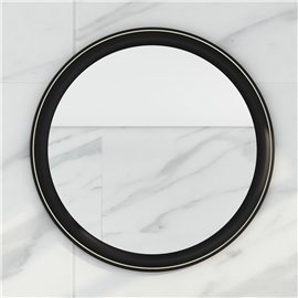 Virta 30 Inch Round Wood Framed Mirror
