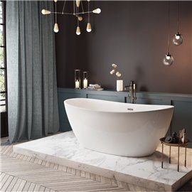 Virta Mina 64" Freestanding Acrylic Bathtub in a White Finish