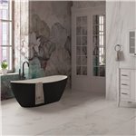 Mina 64" Freestanding Acrylic Bathtub in a Black Finish with White Interior