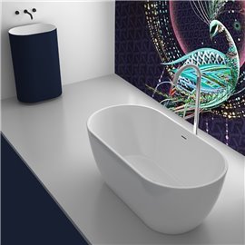 Virta Valletta 60" Freestanding Acrylic Bathtub in a White Finish
